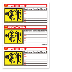 Hazard Notice party invitation template downloads