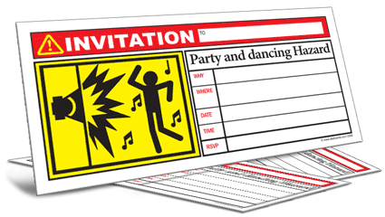 dadcando Hazard label No.1 Party invitations