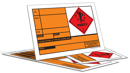 dadcando Hazard label No.2 Party invitations
