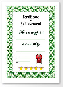 full page blank certificate