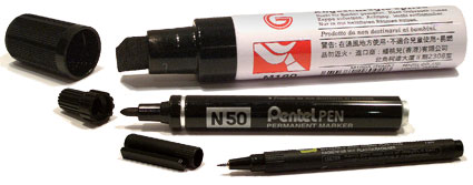 range of permanent markers