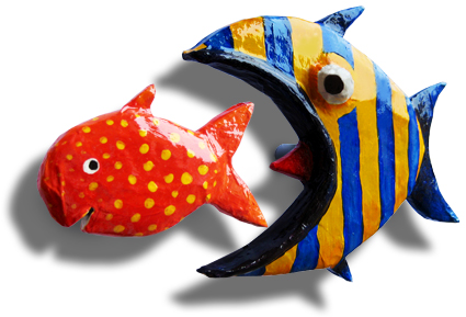 Make your own reinforced paper maché fish handles
