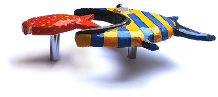 Make your own reinforced paper maché fish handles