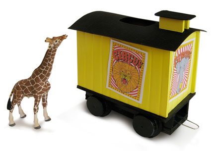 Steam train Circus Giraffes Boxcar carriage