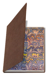 handmade notebook bound in brown material