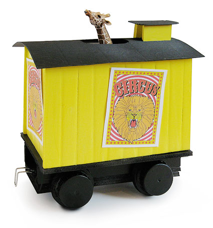 Steam train Circus Giraffes Boxcar carriage