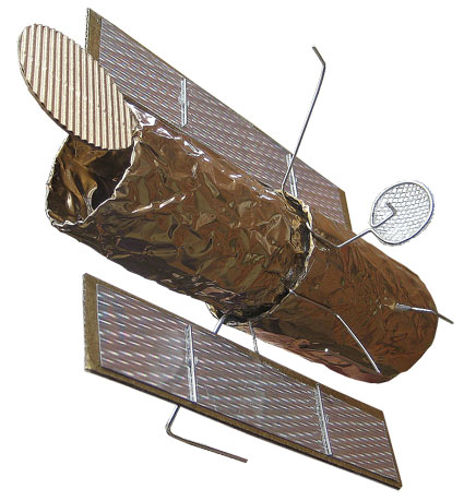 home-made satellite from toilet paper tubes