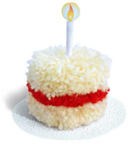 pompom birthday cake