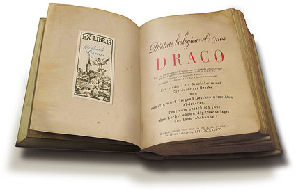 Ex-libris dragonary bookplate